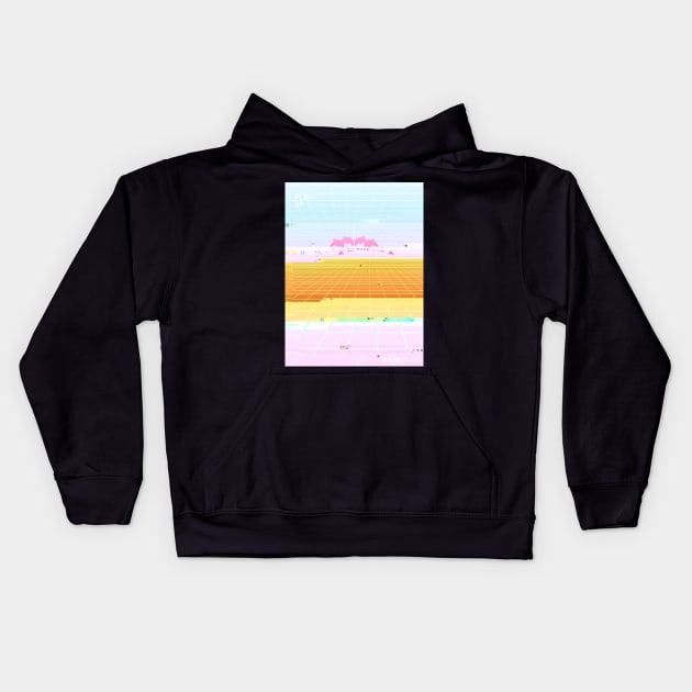 Glitch VHS Vaporwave Kids Hoodie by XOXOX